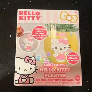 Hello Kitty Ceramic Paint-Your-Own Planter - Pink & Yellow